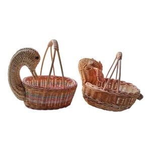 Wicker Swan&Bunny-Shaped Baskets - Brown